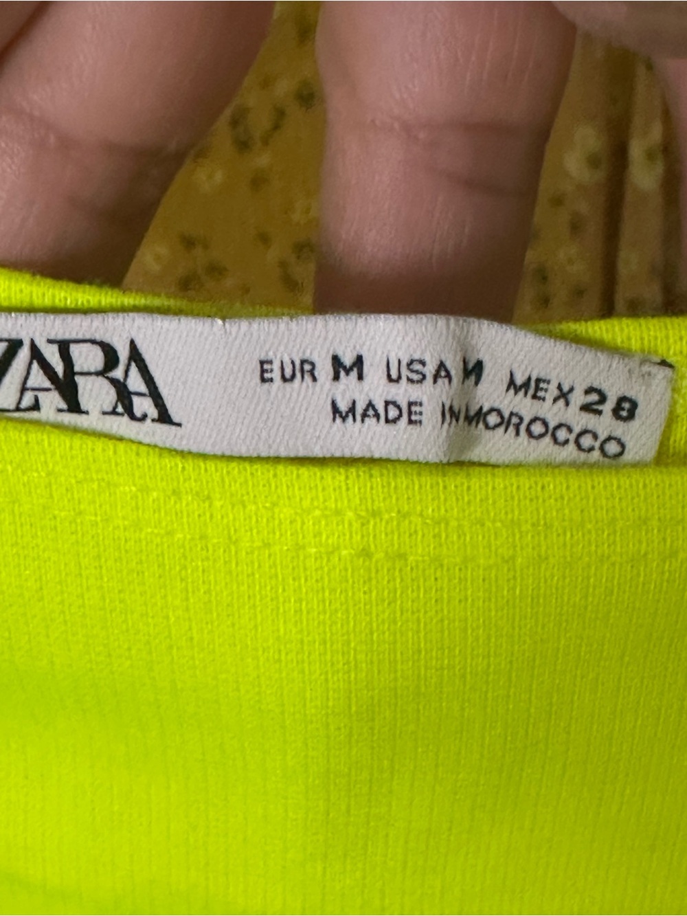 NWOT Zara Neon Yellow Square-Neck Bodycon Midi Dress - Picture 5 of 6